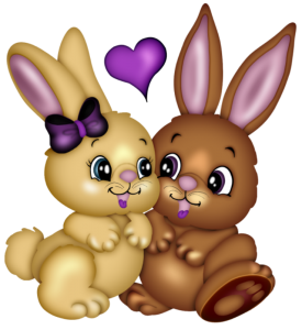 two cute easter bunnies